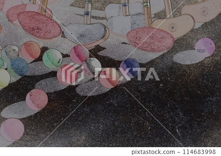插畫健康地面高爾夫3 114683998