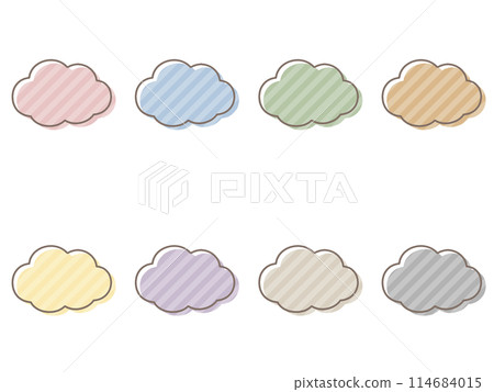 Misaligned cloud icon set 114684015