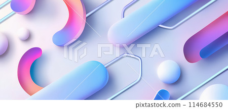 Abstract Background with Bright Multicolored Geometric Shapes 3D Abstract Background with Bright Multicolored Geometric Shapes 3D 114684550