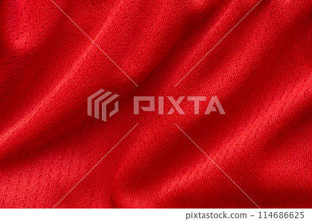 Red sports clothing fabric football shirt jersey texture background Red sports clothing fabric football shirt jersey texture background 114686625