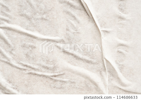 White blank crumpled and creased paper poster texture background 114686633