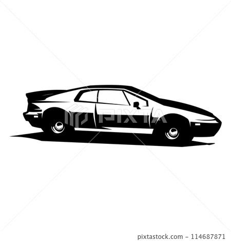 Lotus spirit 1976 . isolated white background view. premium car truck vector design. Best for badge, emblem, icon, sticker design. and for industry. available in eps 10. 114687871