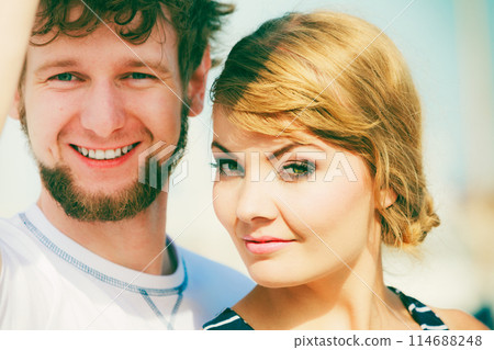 Happy loving couple portrait outdoor Happy loving couple portrait outdoor 114688248