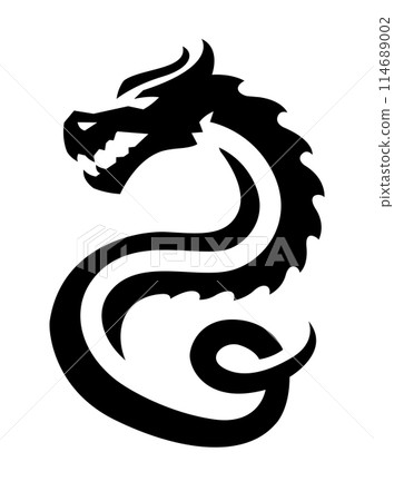 Dragon silhouette logo. Dragon silhouette logo. 114689002