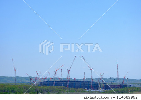 The construction site as seen from Chitose Airport 114689962
