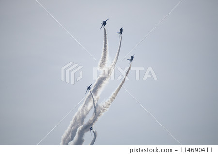 Blue Impulse flying in the blue sky <Shizuhama Base> 114690411