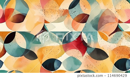 Abstract grunge geometric multicolor pattern, seamless background. 114690429