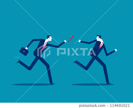 Failure or mistake causing business lost. Fail baton pass vector concept 114691021