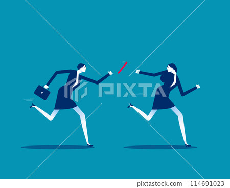 Failure or mistake causing business lost. Fail baton pass vector concept Failure or mistake causing business lost. Fail baton pass vector concept 114691023