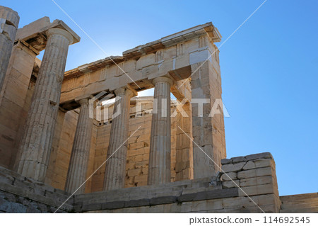 Entrance to the Acropolis in Athens, Greece. 114692545