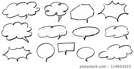 Roughly hand-drawn speech bubble set. Roughly hand-drawn speech bubble set. 114693933