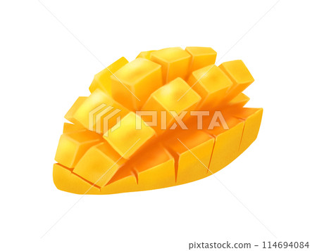 Pelican mango (Philippine mango) cut into pieces 114694084