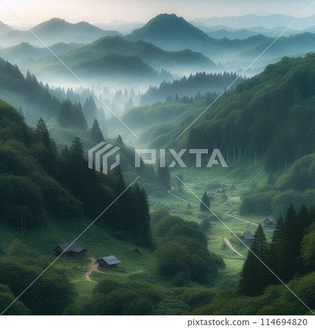 清晨的陽光照亮了大自然 清晨的陽光照亮了大自然 114694820