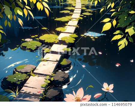 漂浮在池塘的蓮花 114695079