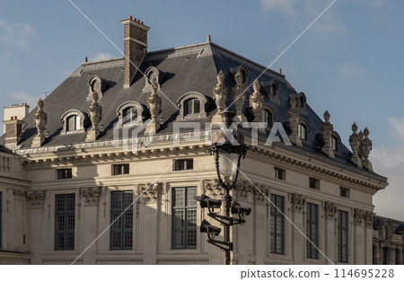 Exterior architecture of Institute de France in Paris. the most famous of which is the Academy francaise. Exterior architecture of Institute de France in Paris. the most famous of which is the Academy francaise. 114695228