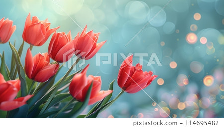 Red Tulips With Bokeh Background 114695482