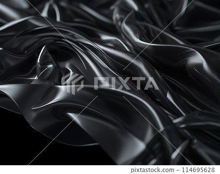 Abstract black crumpled plastic surface on dark background. Abstract black crumpled plastic surface on dark background. 114695628