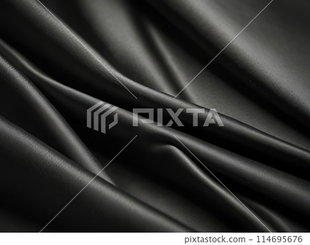 Abstract luxurious black silk texture satin for abstract background. 114695676