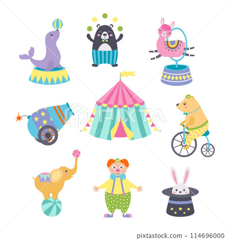 circus set isolated on white 114696000