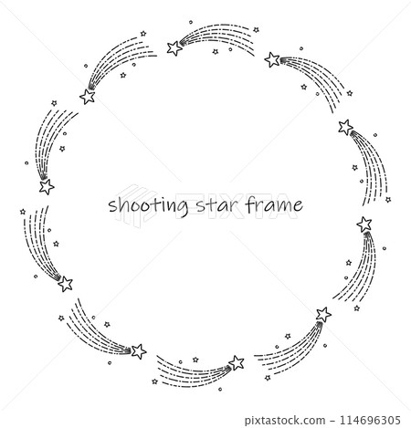 Stylish line drawing shooting star frame illustration 04 Stylish line drawing shooting star frame illustration 04 114696305