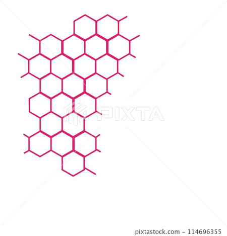Abstract Hexagonal Pattern, Pink Honeycomb Geometric grid 114696355