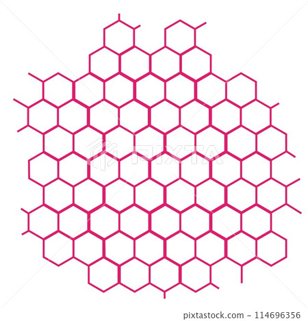 Abstract Hexagonal Pattern, Pink Honeycomb Geometric grid 114696356