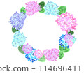 Illustration material: Watercolor hydrangea wreath 114696411
