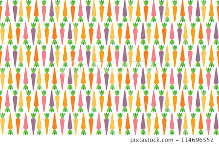 illustration pattern of multicolor carrot on white background. 114696552