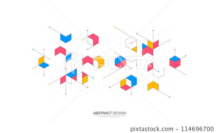 Creative idea of modern design with abstract geometric background. Minimalistic vector texture with polygonal pattern. 114696700