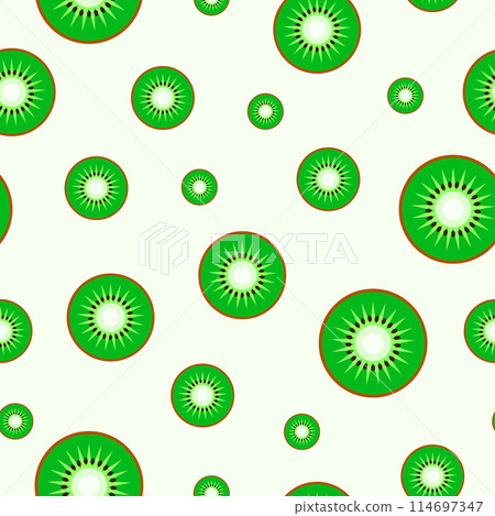 Juicy seamless pattern - slices of kiwi. 114697347