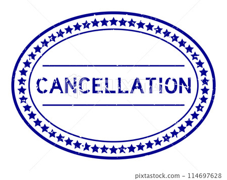 Grunge blue cancellation word oval rubber seal stamp on white background 114697628
