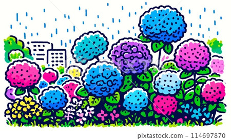 下雨天的城市景觀 114697870