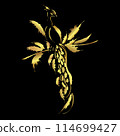 Golden brush stroke peacock 114699427