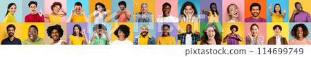 This captivating collage of multiracial and multiethnic people presents a snapshot of international happiness, with each person contributing to a lively collage of smiles This captivating collage of multiracial and multiethnic people presents a snapshot of international happiness, with each person contributing to a lively collage of smiles 114699749