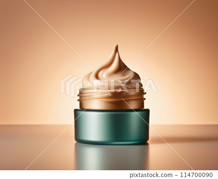 Aesthetic luxury mockup of cosmetic cream in a jar, studio shot 114700090