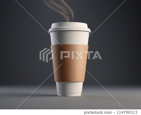 Mockup of a fragrant glass of takeaway coffee 114700121