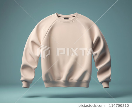 A stylish white sweatshirt floats in space 114700210
