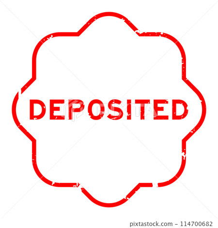 Grunge red deposited word rubber seal stamp on white background 114700682
