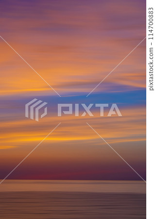 Image depicting flowing clouds and the sea Image depicting flowing clouds and the sea 114700883
