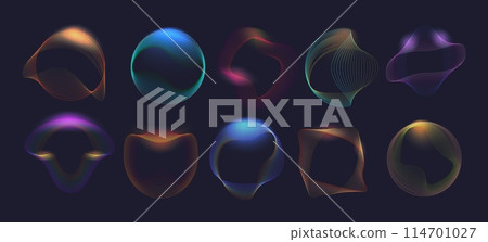 Glowing neon color circles Glowing neon color circles 114701027