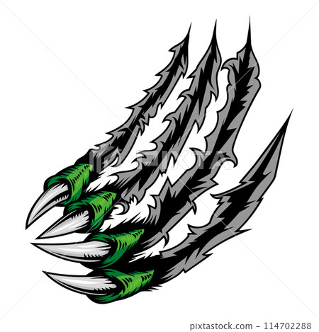 Monster claws scratching background. For poster, t shirt, decoration. Vector illustration 114702288