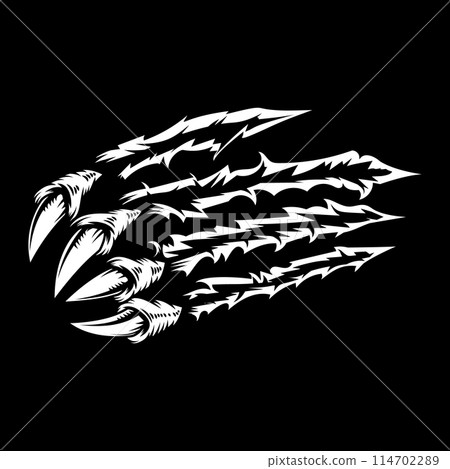 Monster claws scratching background. For poster, t shirt, decoration. Vector illustration 114702289
