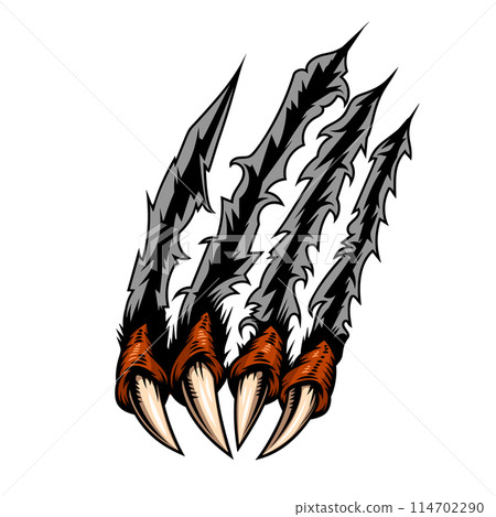 Monster claws scratching background. For poster, t shirt, decoration. Vector illustration Monster claws scratching background. For poster, t shirt, decoration. Vector illustration 114702290