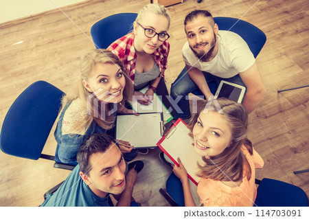 Group of people students working together 114703091