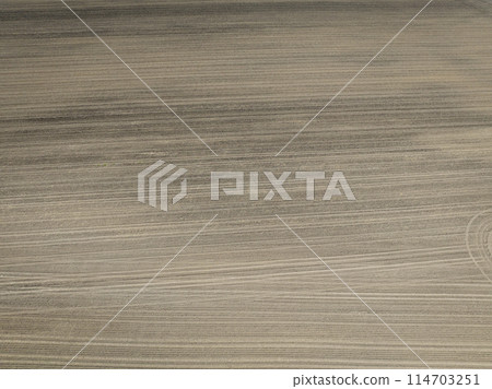 springtime aerial view of plowed corn fields in central Missouri springtime aerial view of plowed corn fields in central Missouri 114703251