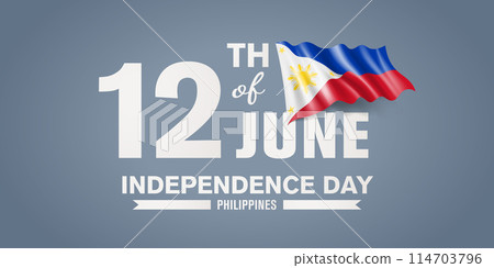 Philippines happy independence day greeting card, banner with template text vector illustration 114703796