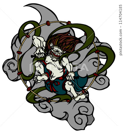 插畫雷神騎雲 114704185