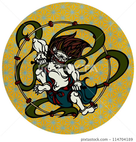 Raijin can also be used as an illustrated icon Raijin can also be used as an illustrated icon 114704189