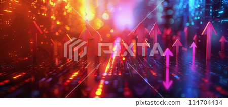Colorful Abstract Background With Arrows Pointing in Different Directions 114704434