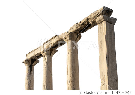 Old greek columns 114704745